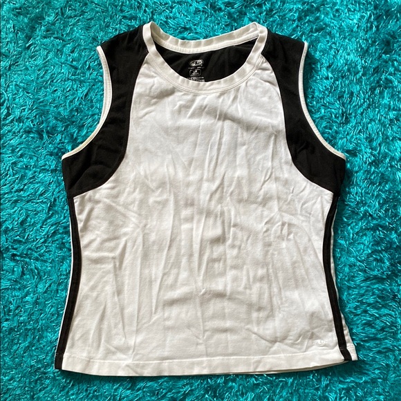 Athletic Works Tops - White and Black Sleeveless muscle Top